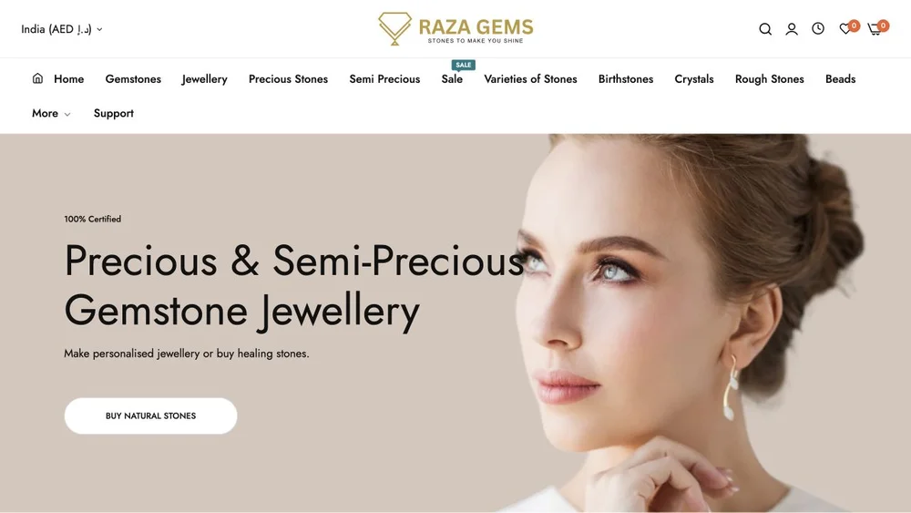 Raza Gems website by Abcon