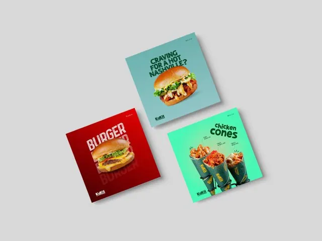 Social ad creative for a burger brand.