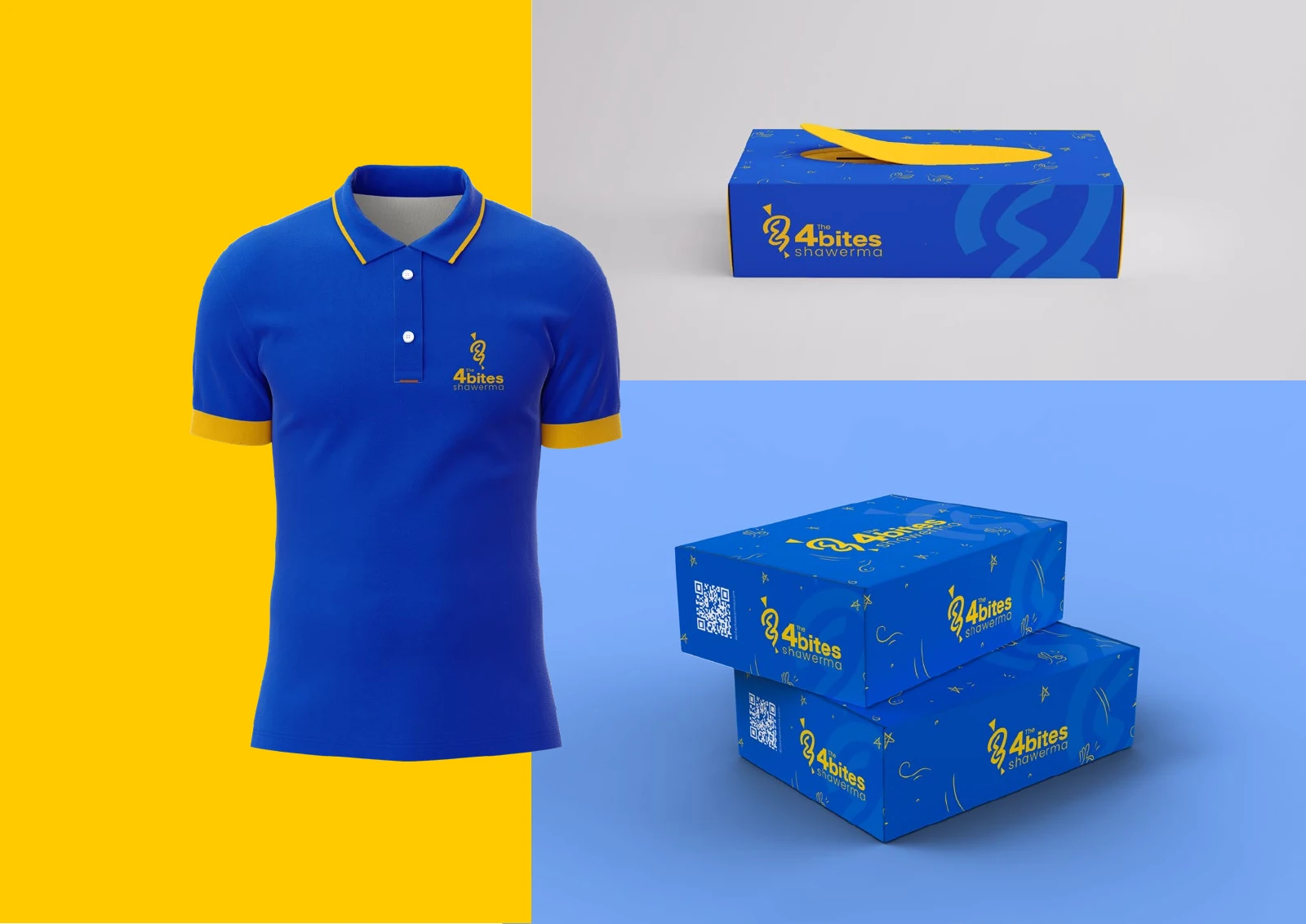 4 Bites Shawerma: Staff and box applications