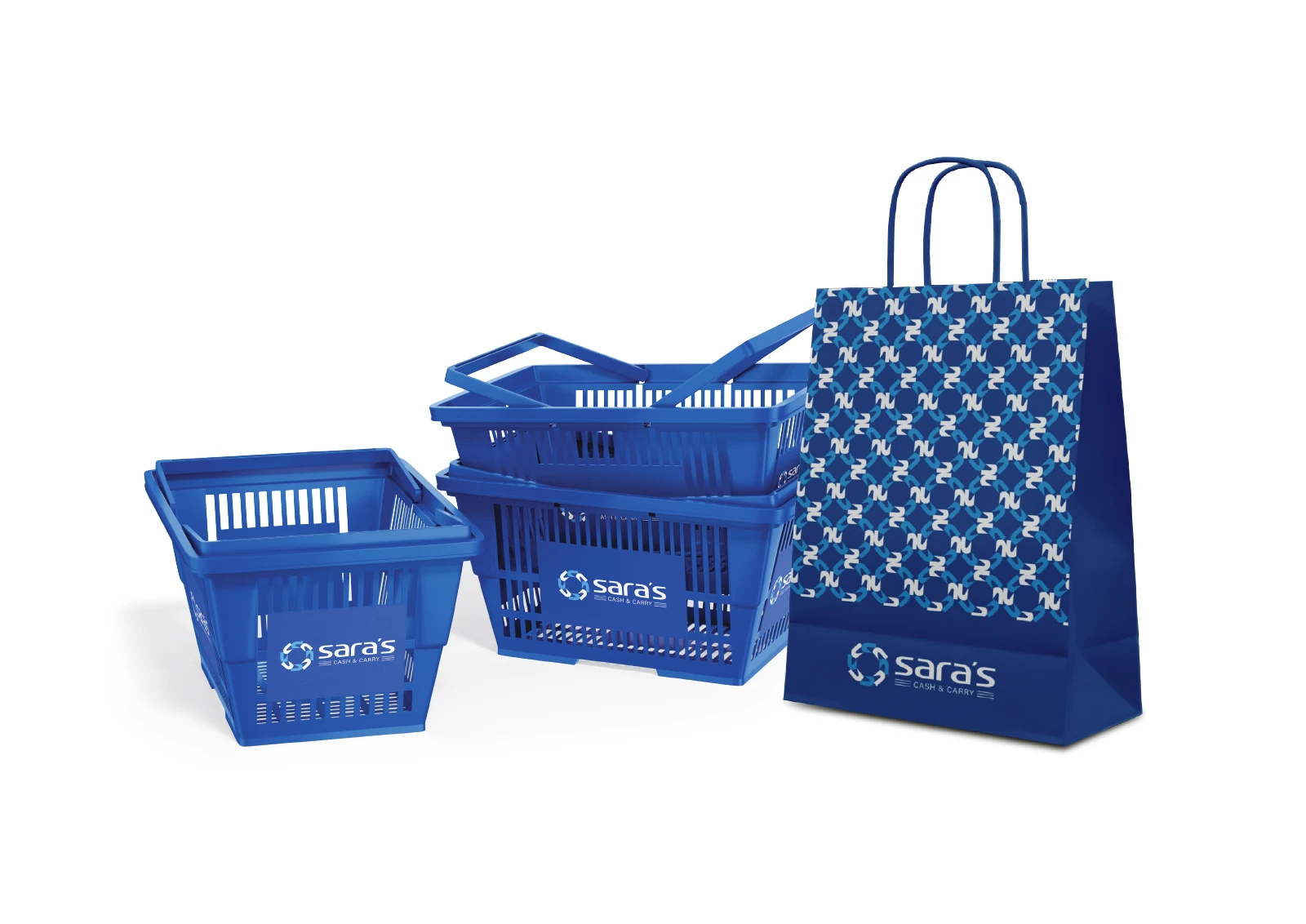 Sara’s Cash & Carry: Shopping baskets and bag