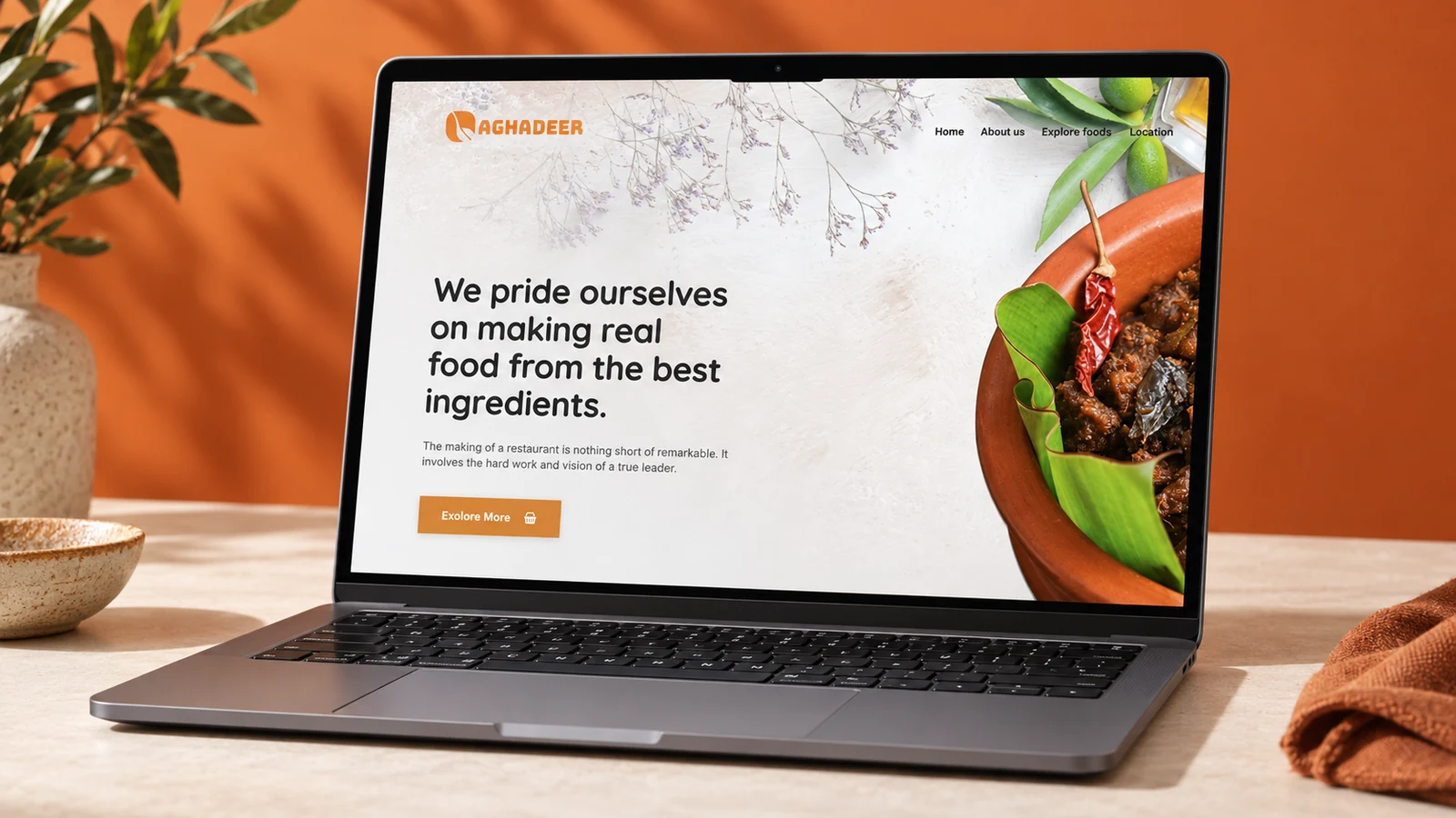 Aghadeer: website presentation, presentation cover