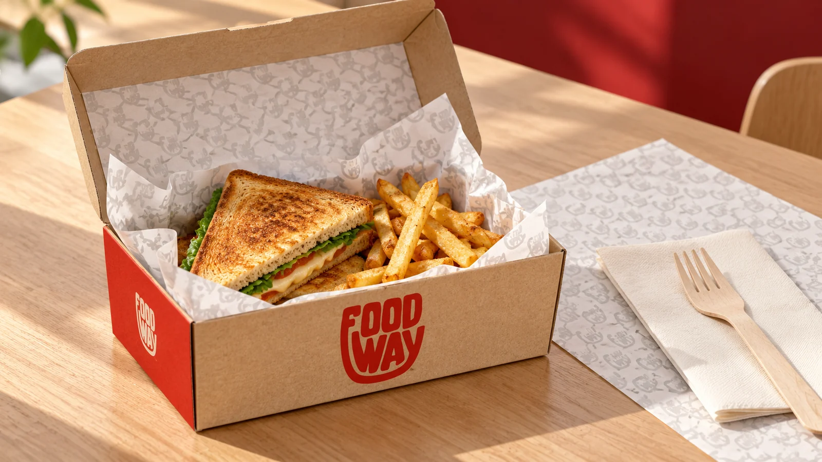 Food Way: Food Way open takeaway carton