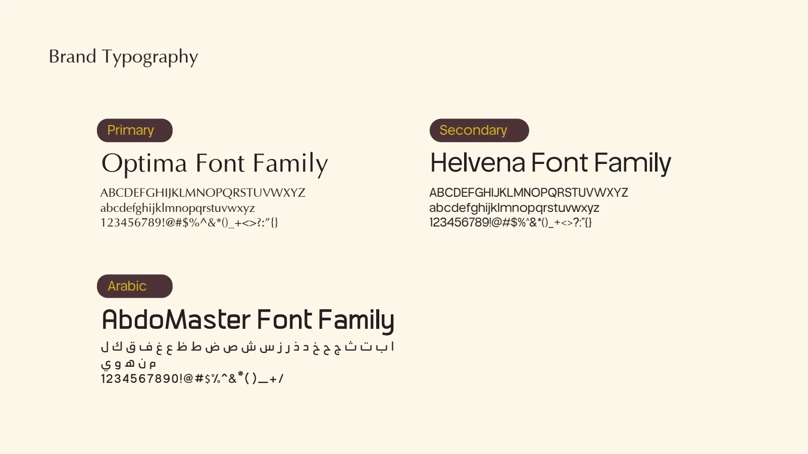 Jumanah Foods: Typography guidelines