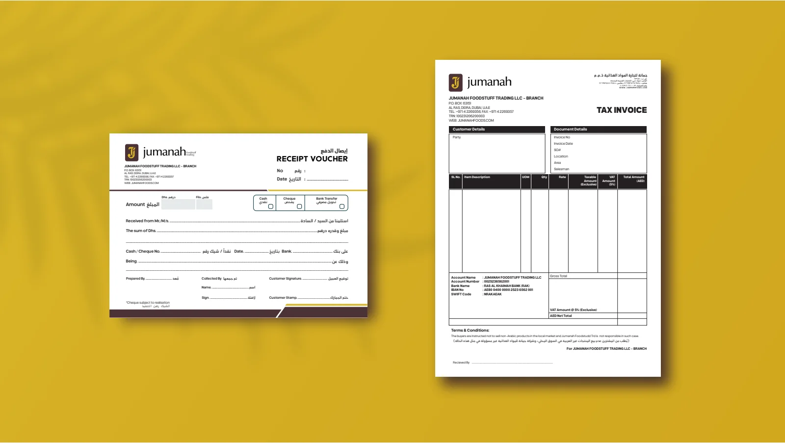 Jumanah Foods: Business-document templates