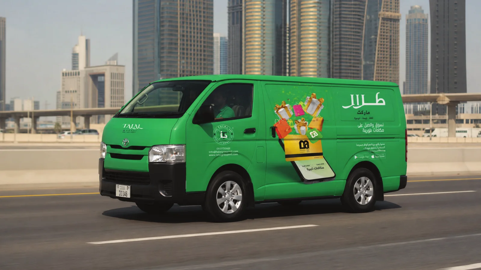 Talal Market: Van on the highway