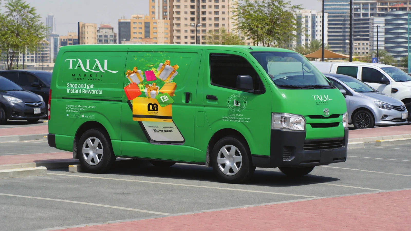 Talal Market: Van parked in the city