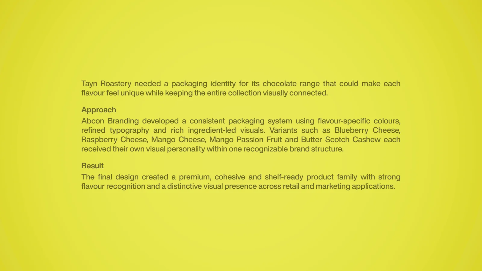 Tayn Roastery: Original packaging brief