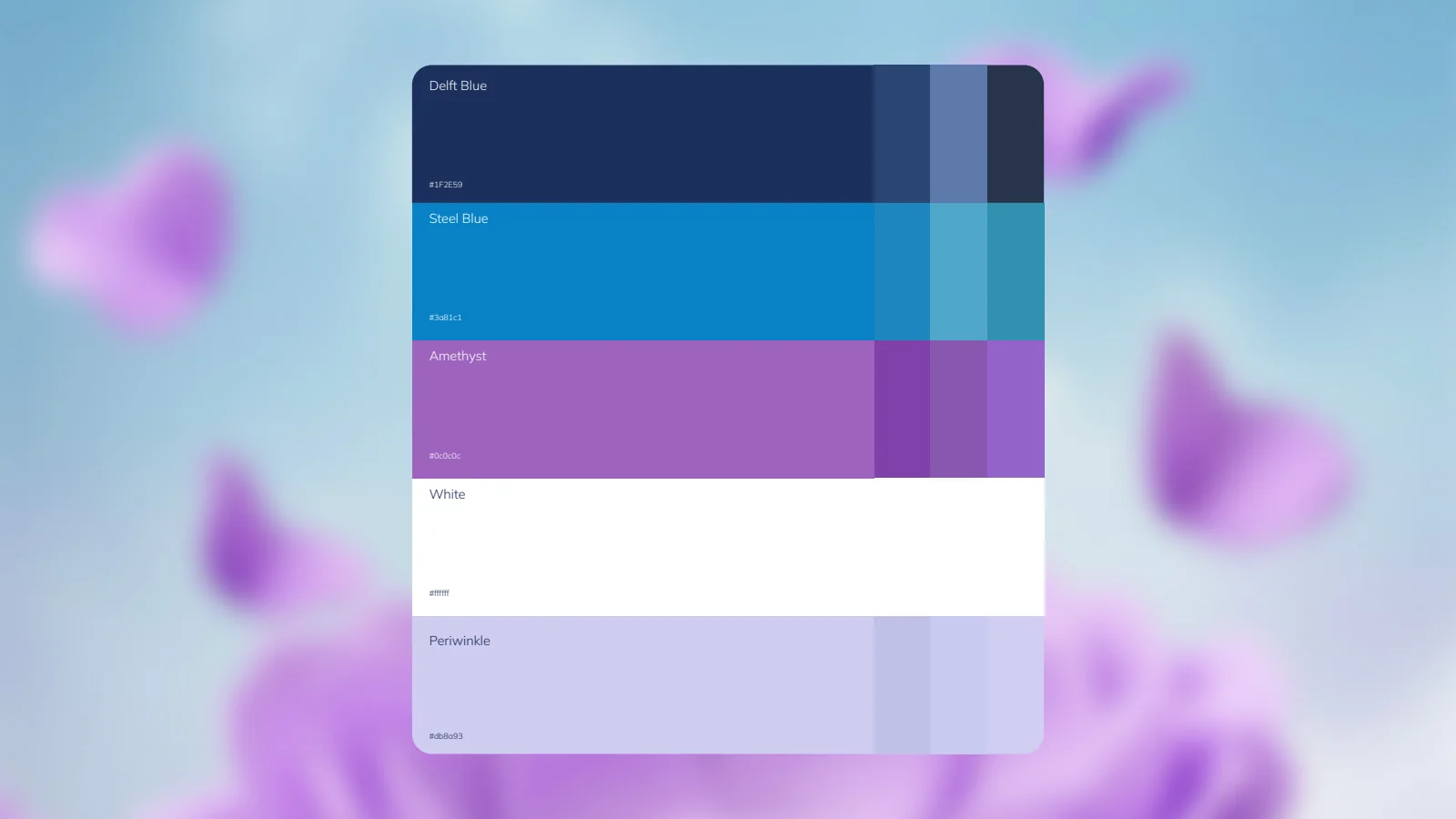 Velvia: Colour palette